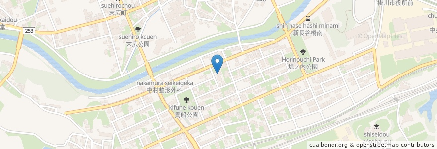 Mapa de ubicacion de マザーズ長谷壱番館 en 日本, 静岡県, 掛川市.