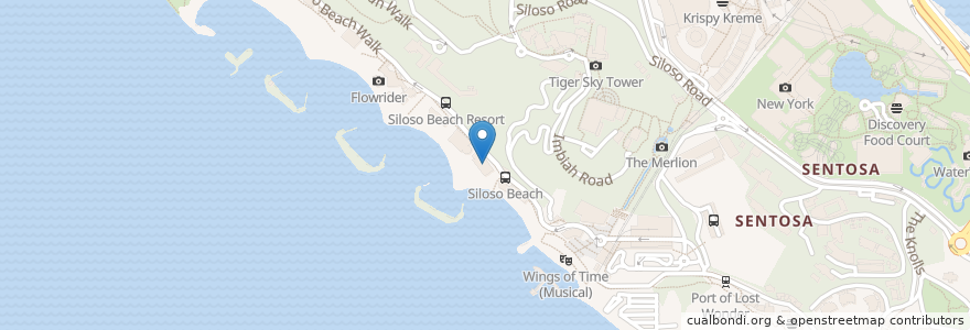 Mapa de ubicacion de Ola Beach Club en Singapour, Southwest.