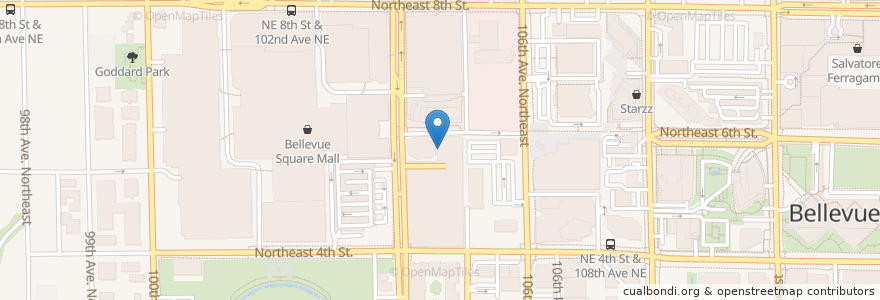 Mapa de ubicacion de Central Bar & Restaurant en 미국, 워싱턴, King County, Bellevue.