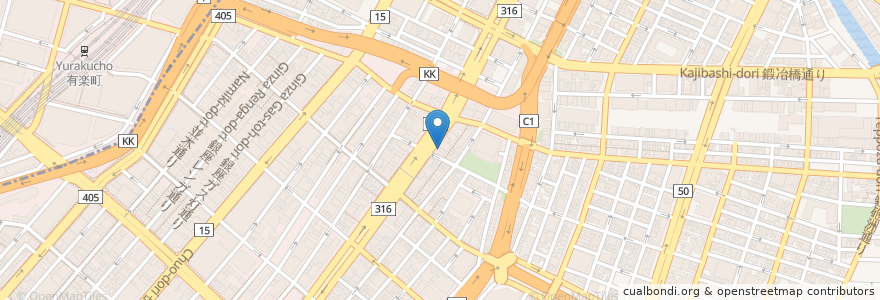 Mapa de ubicacion de 舘田珈琲 en 日本, 東京都, 中央区.