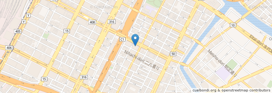 Mapa de ubicacion de 大垣共立銀行 en Japan, 東京都, 中央区.