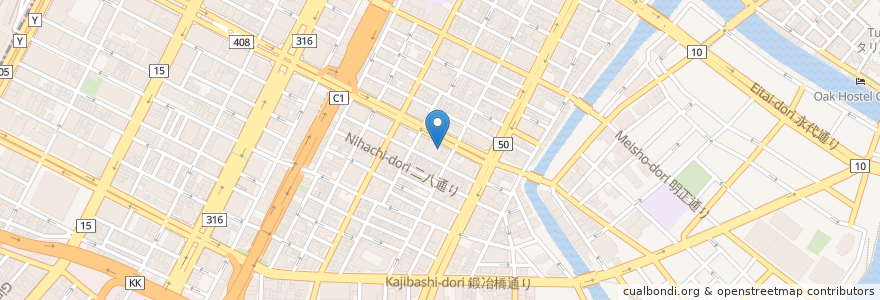 Mapa de ubicacion de 魚鮮水産 en Japan, 東京都, 中央区.