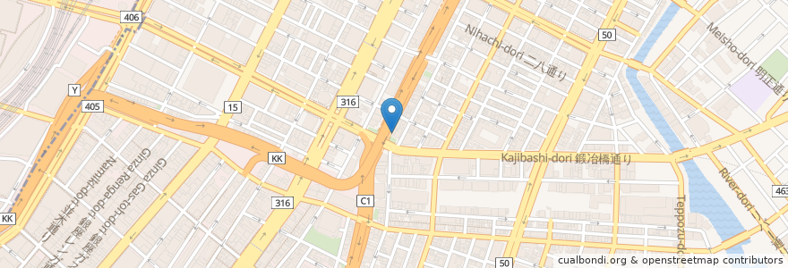 Mapa de ubicacion de 八丁堀3丁目クリニック en 일본, 도쿄도, 中央区.