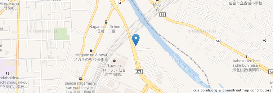 Mapa de ubicacion de カレーの店 南國堂 en Japão, 宮城県, 仙台市, 太白区.