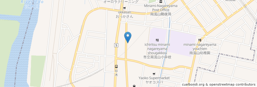 Mapa de ubicacion de ア一卜チャイルドケア南流山 en 日本, 埼玉県, 松戸市, 流山市, 三郷市.