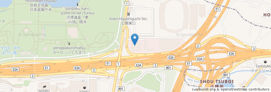 Mapa de ubicacion de 千里サイクルプラザ・工房 en Japonya, 大阪府, 吹田市.