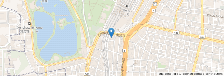 Mapa de ubicacion de まんがランド en Jepun, 東京都, 台東区.