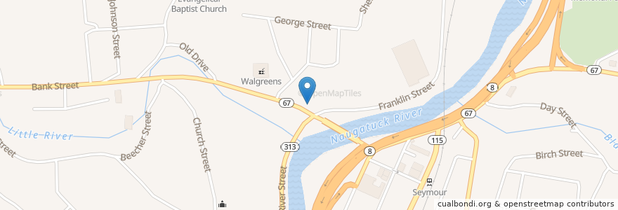 Mapa de ubicacion de Subway en 美利坚合众国/美利堅合眾國, 康涅狄格州 / 康乃狄克州, New Haven County, Seymour.