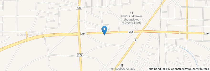 Mapa de ubicacion de がってん寿司 en 日本, 群馬県, 館林市.