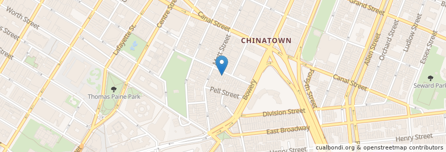 Mapa de ubicacion de Chinatown Ice Cream Factory en Estados Unidos De América, Nueva York, Nueva York, New York County, Manhattan Community Board 3, Manhattan.