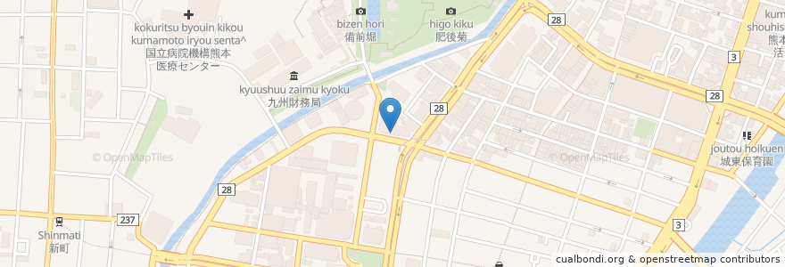 Mapa de ubicacion de りそな銀行 en Japon, Préfecture De Kumamoto, 熊本市, 中央区.
