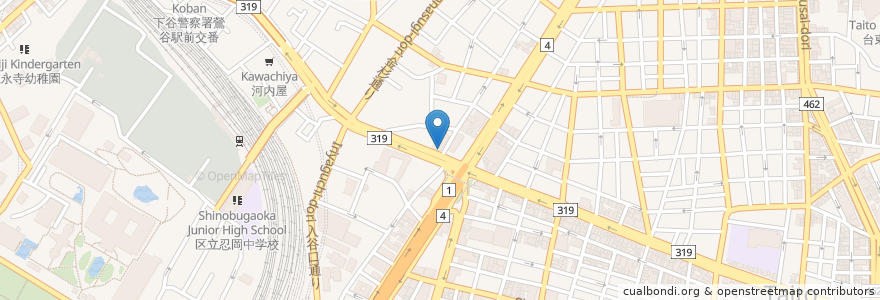 Mapa de ubicacion de みずほ銀行ATMコーナー en 日本, 東京都, 台東区.