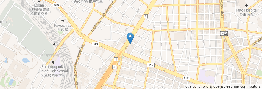 Mapa de ubicacion de 吉野家 en Japon, Tokyo, 台東区.