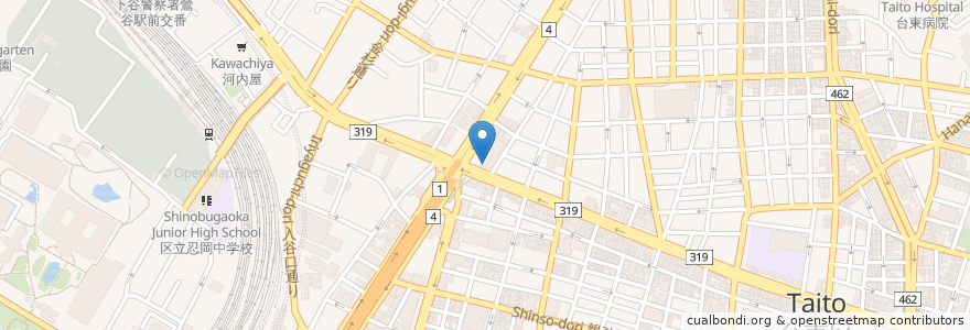 Mapa de ubicacion de 酒場 三富 en 日本, 东京都/東京都, 台東区.