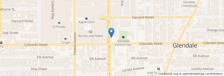 Mapa de ubicacion de Philz Coffee en アメリカ合衆国, カリフォルニア州, Los Angeles County, Glendale.