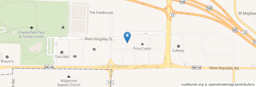 Mapa de ubicacion de Ziggie's Cafe en Stati Uniti D'America, Missouri, Greene County, Springfield.