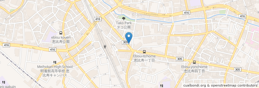 Mapa de ubicacion de 上海食府 en Japan, 東京都, 渋谷区, 渋谷区.