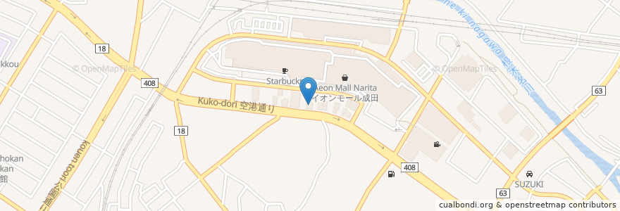 Mapa de ubicacion de ビッグボイ en ژاپن, 千葉県, 成田市.