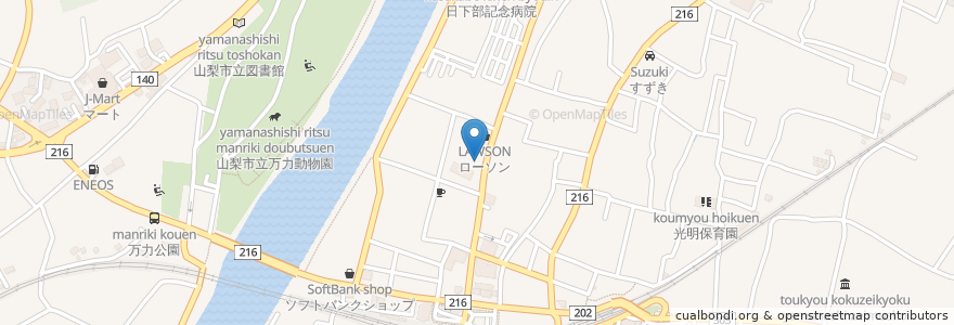 Mapa de ubicacion de 小僧寿し en 日本, 山梨县, 山梨市.