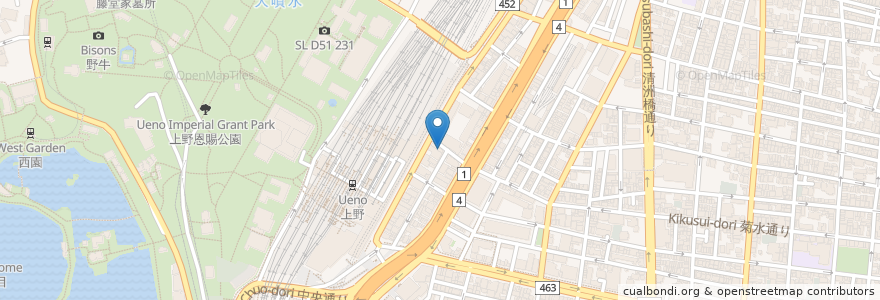 Mapa de ubicacion de ゴリラクリニック en Japon, Tokyo, 台東区.