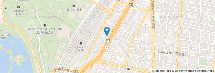 Mapa de ubicacion de エーツー美容外科 en Japão, Tóquio, 台東区.