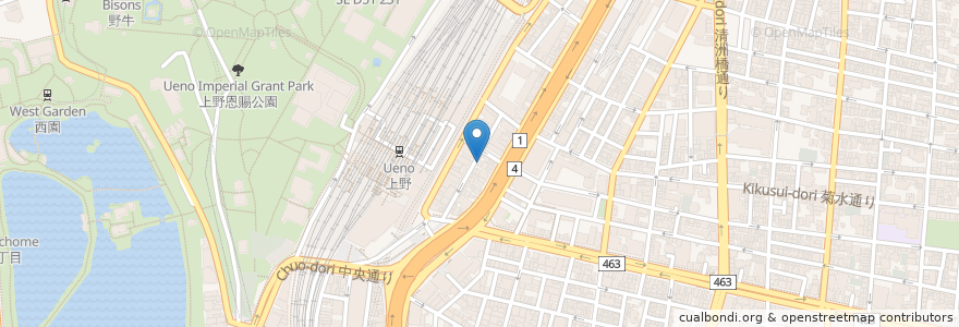Mapa de ubicacion de レストランカフェ ベルメール en Japan, Tokio, 台東区.