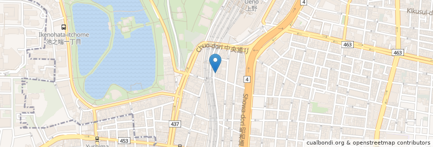 Mapa de ubicacion de 鳥道酒場 en Japão, Tóquio, 台東区.