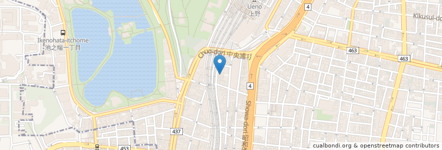 Mapa de ubicacion de 酒房武文 en Japonya, 東京都, 台東区.