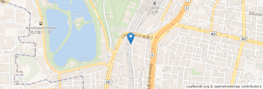 Mapa de ubicacion de 炭火ホルモン 極みや en اليابان, 東京都, 台東区.