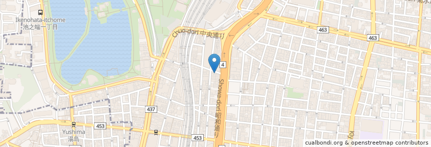 Mapa de ubicacion de とらふぐ亭 en Japon, Tokyo, 台東区.