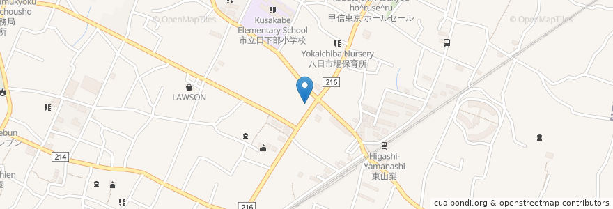 Mapa de ubicacion de コスモ石油 en 日本, 山梨県, 山梨市.