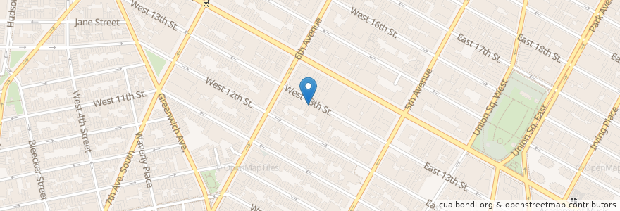 Mapa de ubicacion de Thirteenth Street Theater en 미국, 뉴욕, New York, New York County, Manhattan.