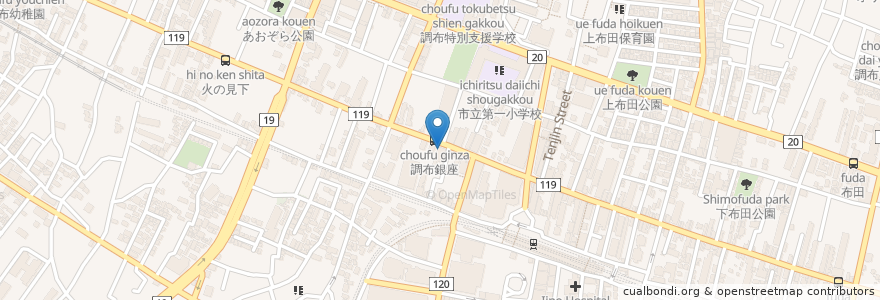 Mapa de ubicacion de Yaite en Japan, Tokio, 調布市.