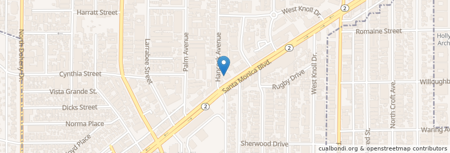 Mapa de ubicacion de Five Guys en ایالات متحده آمریکا, کالیفرنیا, Los Angeles County, لوس آنجلس, West Hollywood.