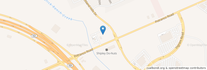Mapa de ubicacion de Krispy Kreme en アメリカ合衆国, テキサス州, Bexar County, サンアントニオ.