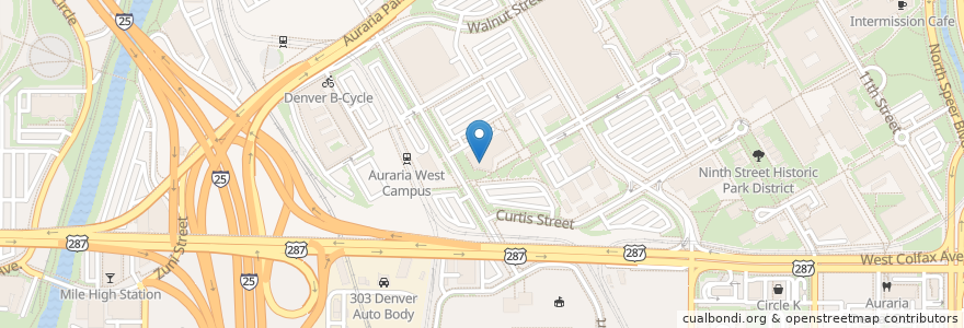 Mapa de ubicacion de 5th Street Cafe en Stati Uniti D'America, Colorado, Denver County, Denver.