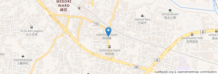Mapa de ubicacion de 銭湯浪漫 en Japan, Kanagawa Prefecture, Yokohama, Midori Ward.
