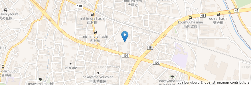 Mapa de ubicacion de 杉山神社 en Japón, Prefectura De Kanagawa, Yokohama, 緑区.