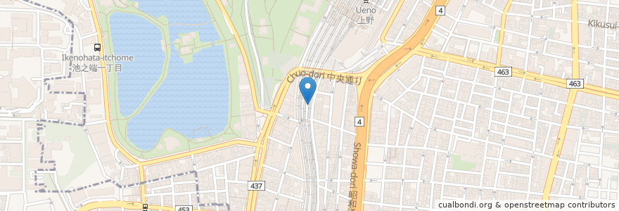 Mapa de ubicacion de リンガーハット en Japonya, 東京都, 台東区.