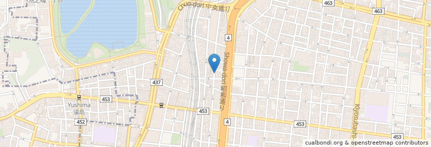 Mapa de ubicacion de 上野六丁目仲徒三四町会会館 en Jepun, 東京都, 台東区.
