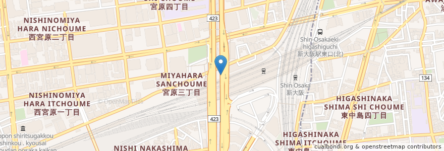 Mapa de ubicacion de BW STATION en Japon, Préfecture D'Osaka, 大阪市, 淀川区.