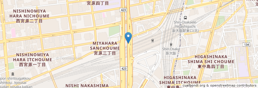 Mapa de ubicacion de 本町製麺所 天 en 日本, 大阪府, 大阪市, 淀川区.