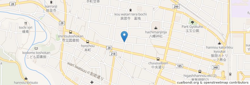 Mapa de ubicacion de 佐野病院 en Jepun, 埼玉県, 飯能市.