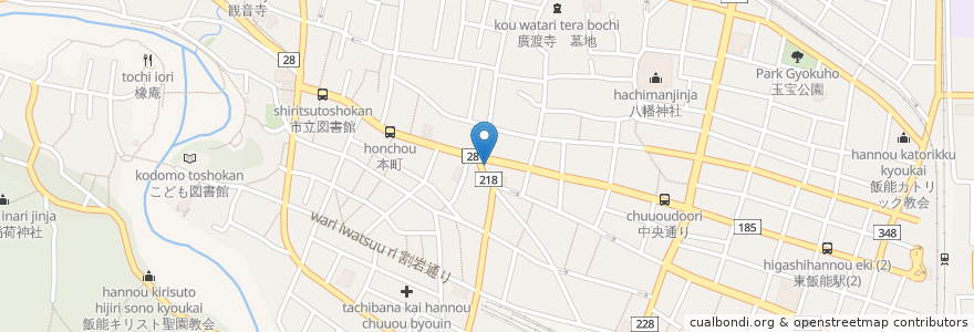 Mapa de ubicacion de 荒井歯科 en Japón, Prefectura De Saitama, 飯能市.