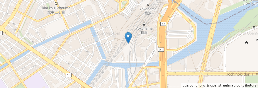 Mapa de ubicacion de 横浜市横浜駅行政サービス en Japan, Kanagawa Prefecture, Yokohama, Nishi Ward.