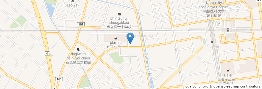 Mapa de ubicacion de 天丼てんや越谷七左町店 en Japan, Saitama Prefecture, Koshigaya.