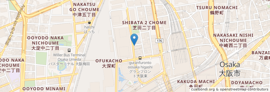 Mapa de ubicacion de シティライト en Япония, Осака, 大阪市, 北区.