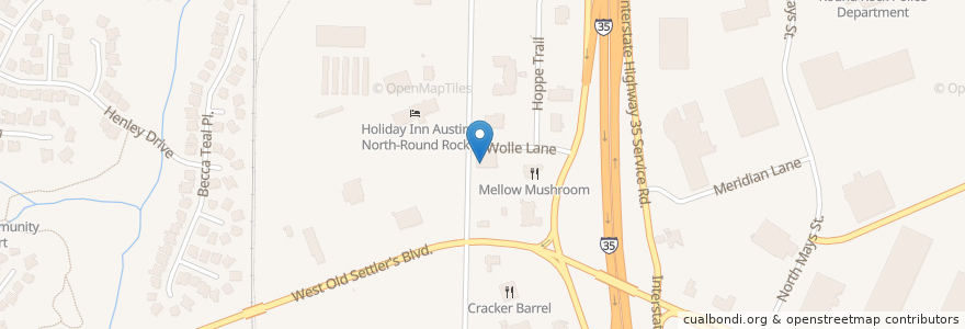 Mapa de ubicacion de Double Dave's Pizza en United States, Texas, Round Rock, Williamson County.