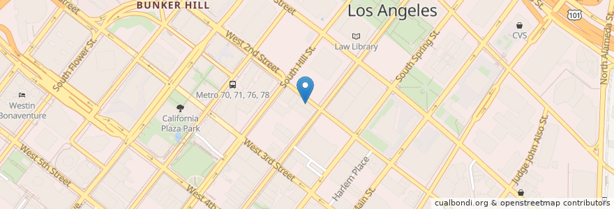 Mapa de ubicacion de Cafecito Pura Vida en États-Unis D'Amérique, Californie, Los Angeles County, Los Angeles.