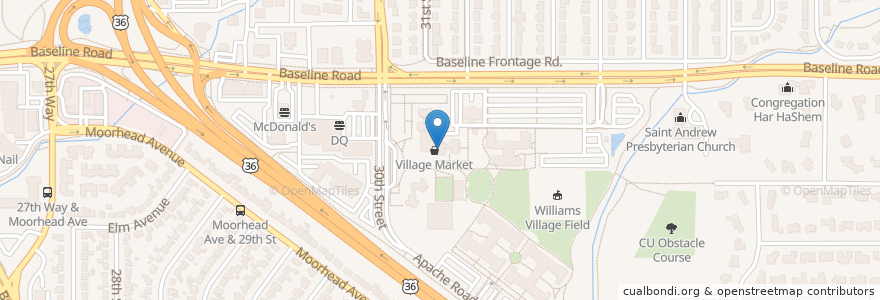 Mapa de ubicacion de Will Vill UPS center en Vereinigte Staaten Von Amerika, Colorado, Boulder County, Boulder.
